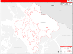 Wrangell-Petersburg Borough (County) RedLine Wall Map